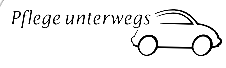 Logo: Auto-Strichzeichnung mit dem Schriftzug 'PFlege unterwegs'